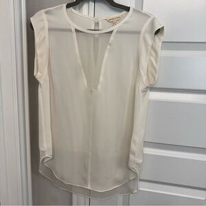 Rebecca Taylor Sheer Cream Blouse
